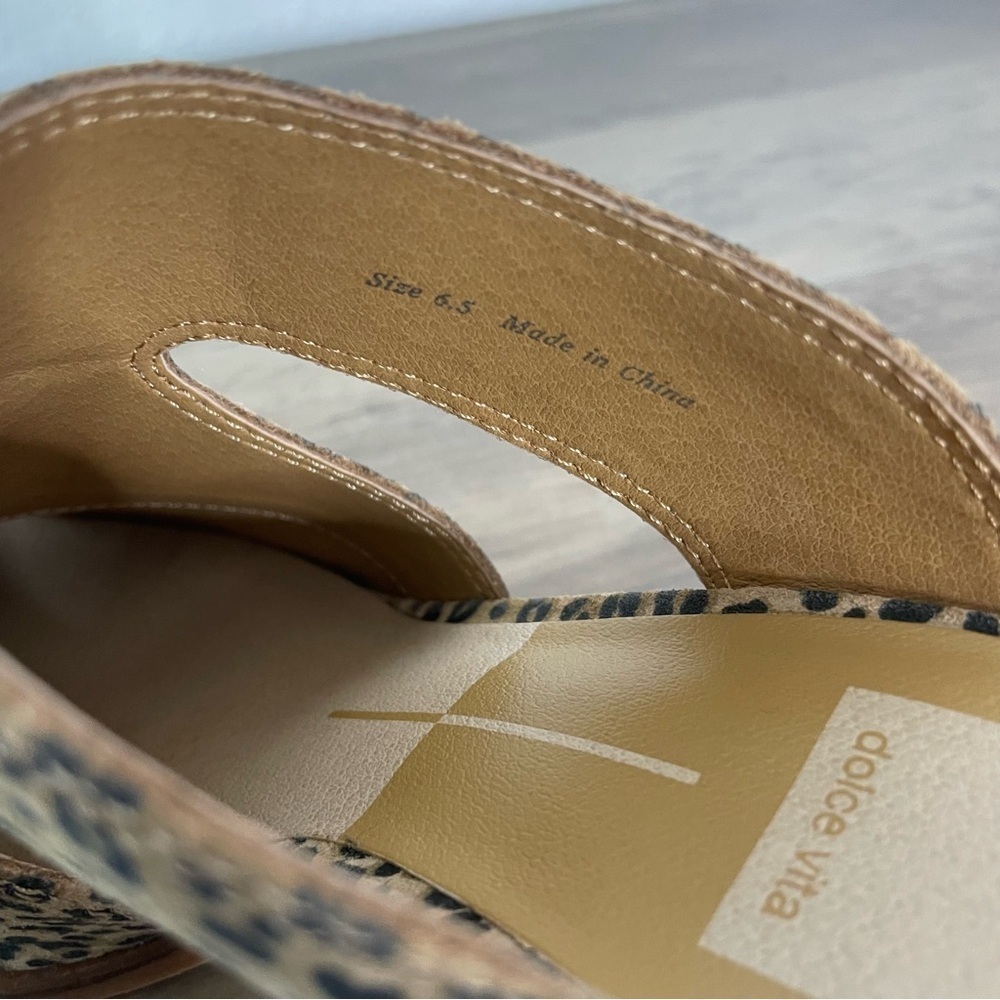 Dolce Vita Tan Leopard Print Mules - Picture 4 of 10